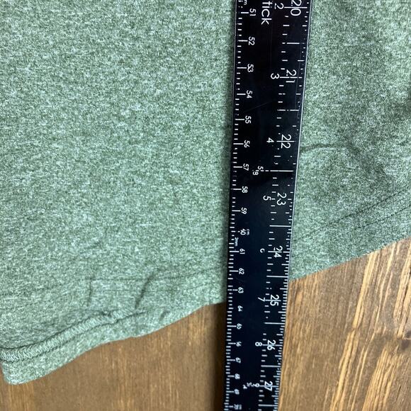 Rae Dunn Womens Shirt Green Meditate Eyelet Back Crew Neck Stretch Large - Picture 8 of 11